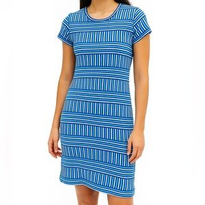 J.McLaughlin Cotton T-Shirt Dress - Size Small - Blue Stripes
